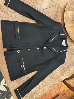 J.S.S. Vintage Black Women's Button Front Jacket with Gold Accents